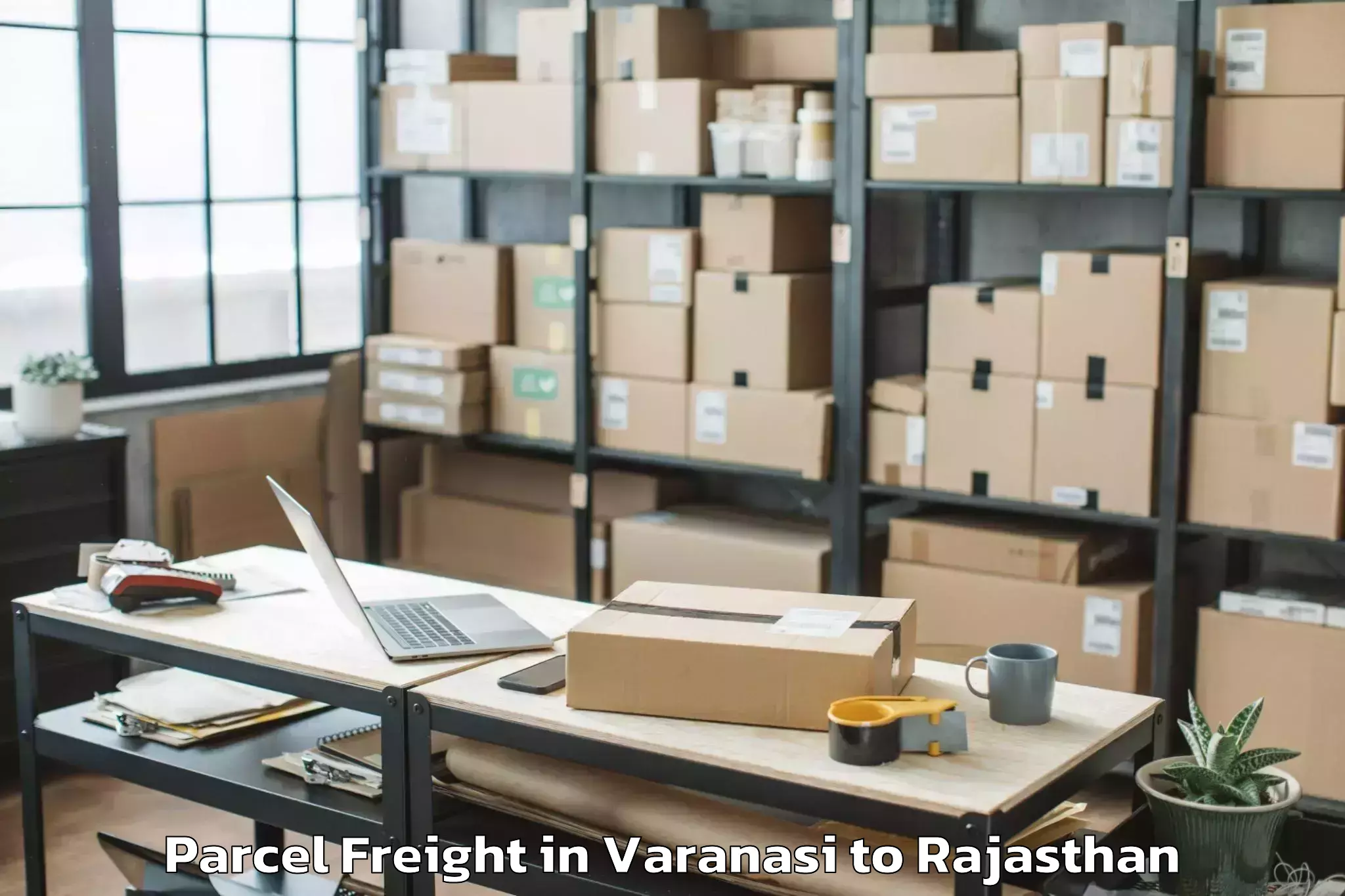 Leading Varanasi to Khairthal Parcel Freight Provider